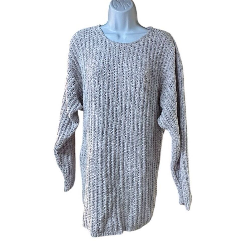 Eileen Fisher Lilac Chenille Knit Pullover Sweater Textured Minimalist Sz M/L